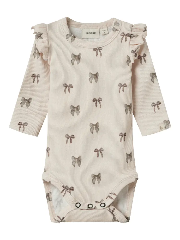 Lil' Atelier Gavo Slim Langærmet Body - Silver Peo - 74