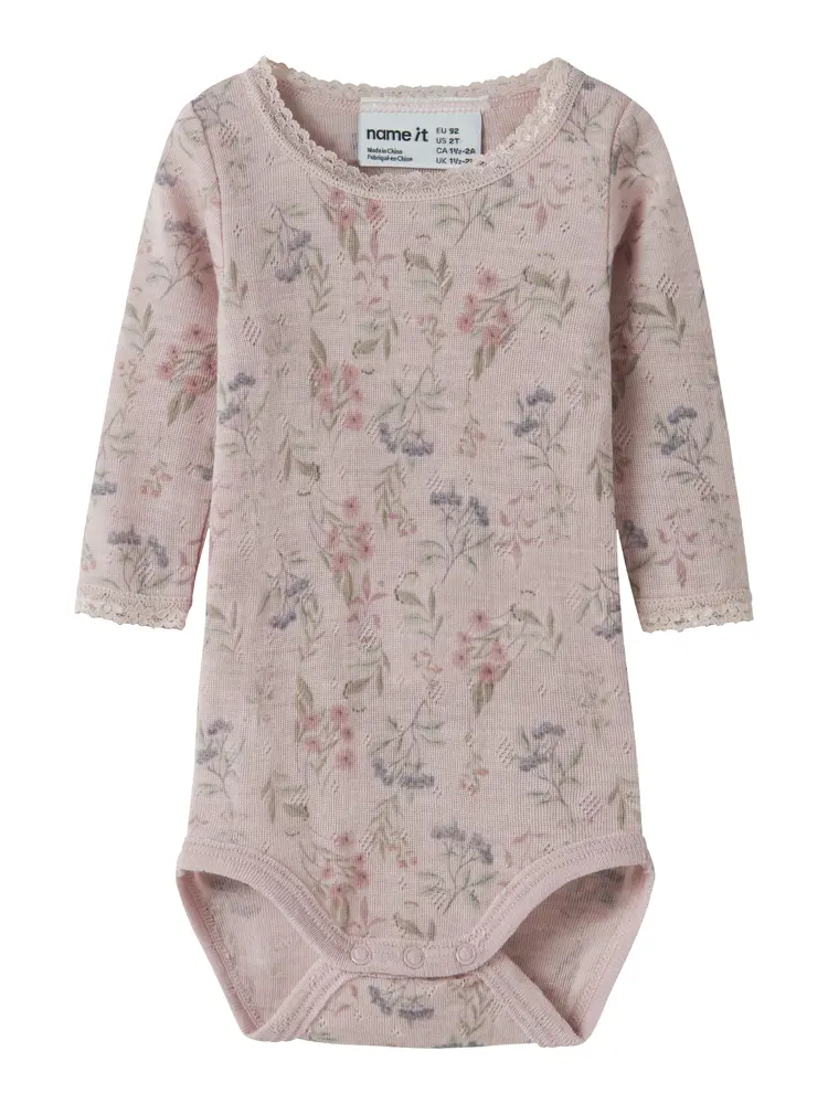 Name It Wang Uld Langærmet Body - Violet Ice - 62