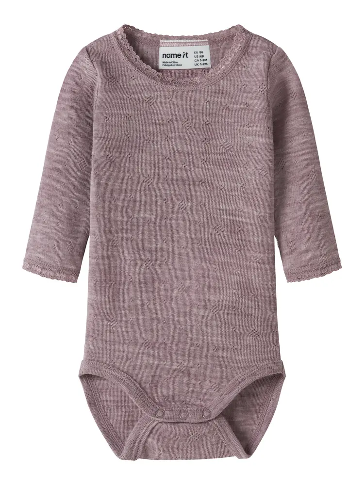 Name It Wang Uld Langærmet Body - Toadstool - 80