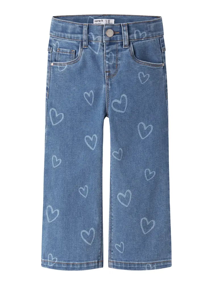 Name It Rose Wide Jeans - Medium Blue Denim - 98
