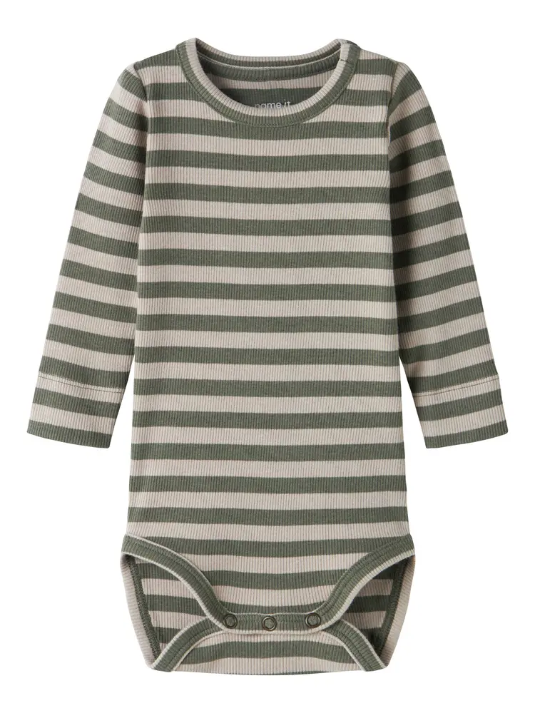 Name It Banio Langærmet Body - Dusty Olive - 86
