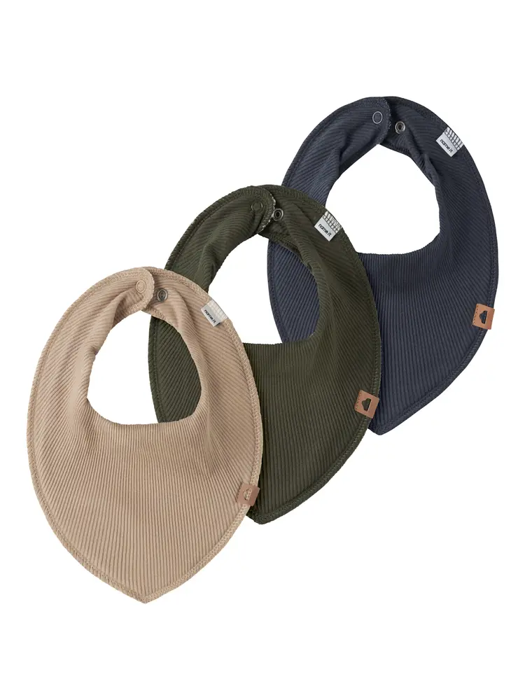 Name It Yasim Rib Bib 3-Pak - Ombre Blue - ONE SIZE