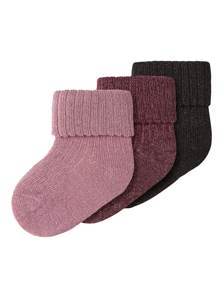 Name it Nobba Glitter Strømper 3-Pak - Lilas - 74/80
