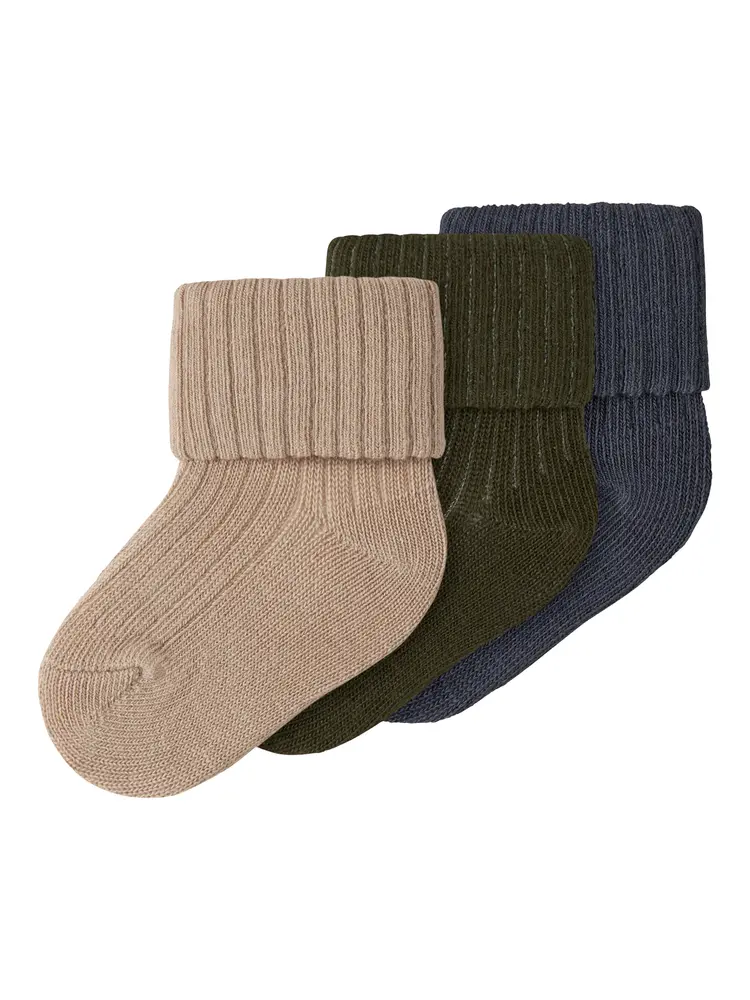 Name It Nobbu Strømper 3-Pak - Sesame - 50/56