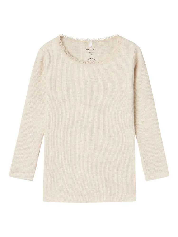 Name It Kab Langærmet Top - Peyote Melange - 110