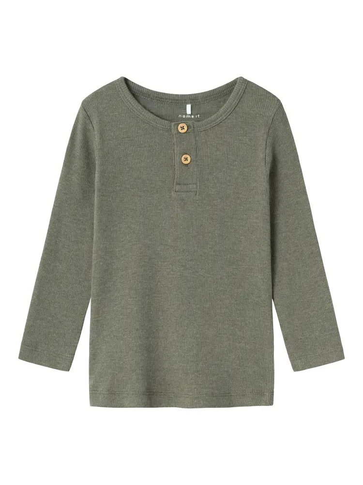 Name It Kab Langærmet Top - Dusty Olive - 98