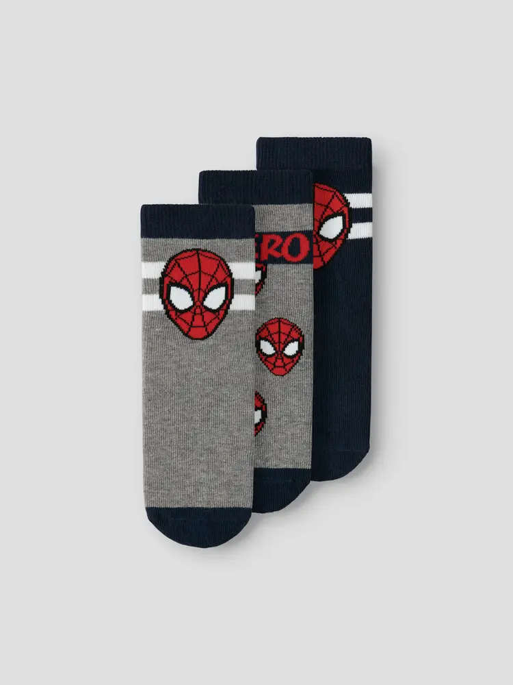 Franky Spiderman Strømper 3-Pak - Navy Blazer - 22/24