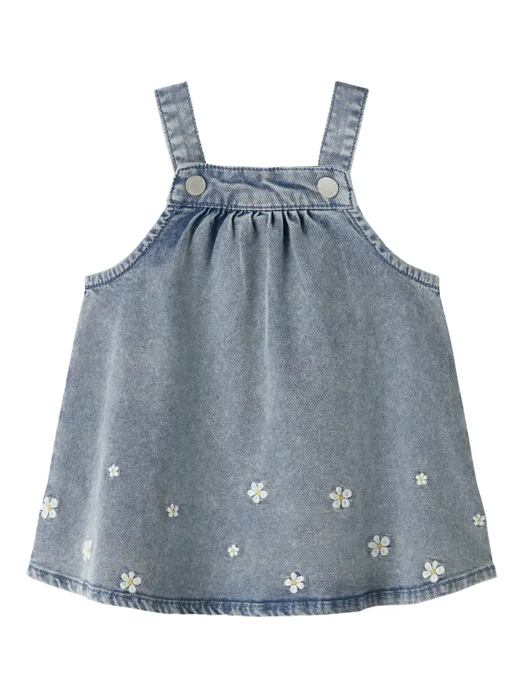 Flora Denim Kjole - Light Blue Denim - 86