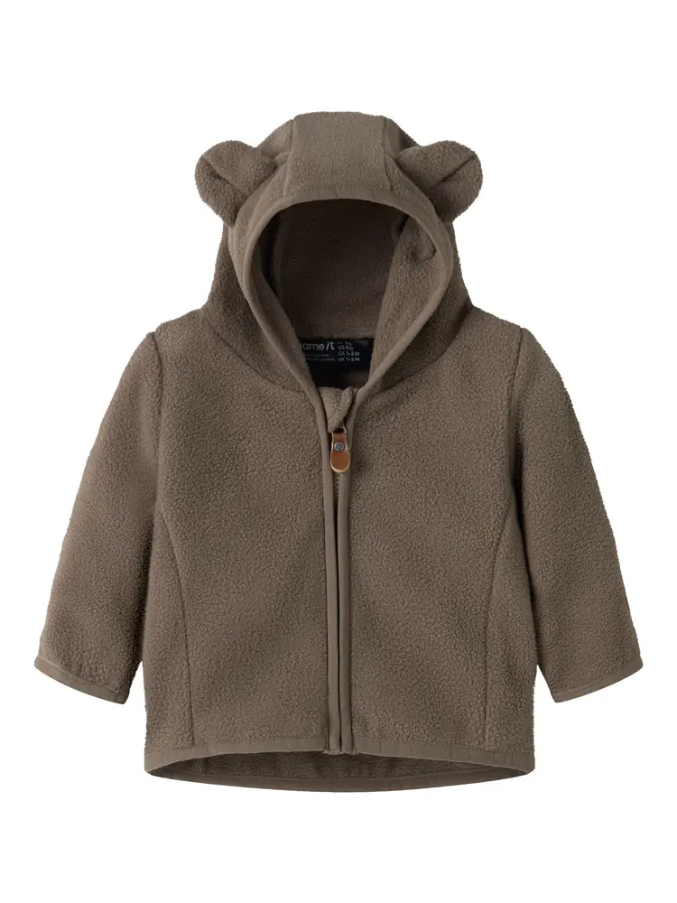 Name It Meeko Fleece Jakke - Walnut - 62