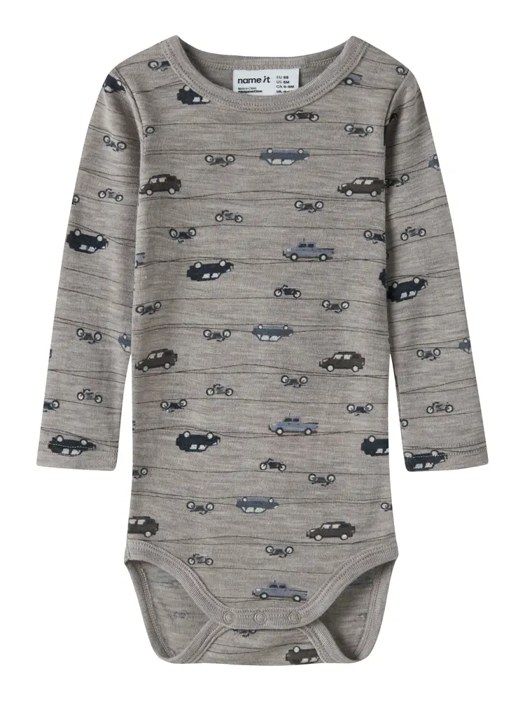 Name It Wang Uld Rib Langærmet Body - Satellite - 56