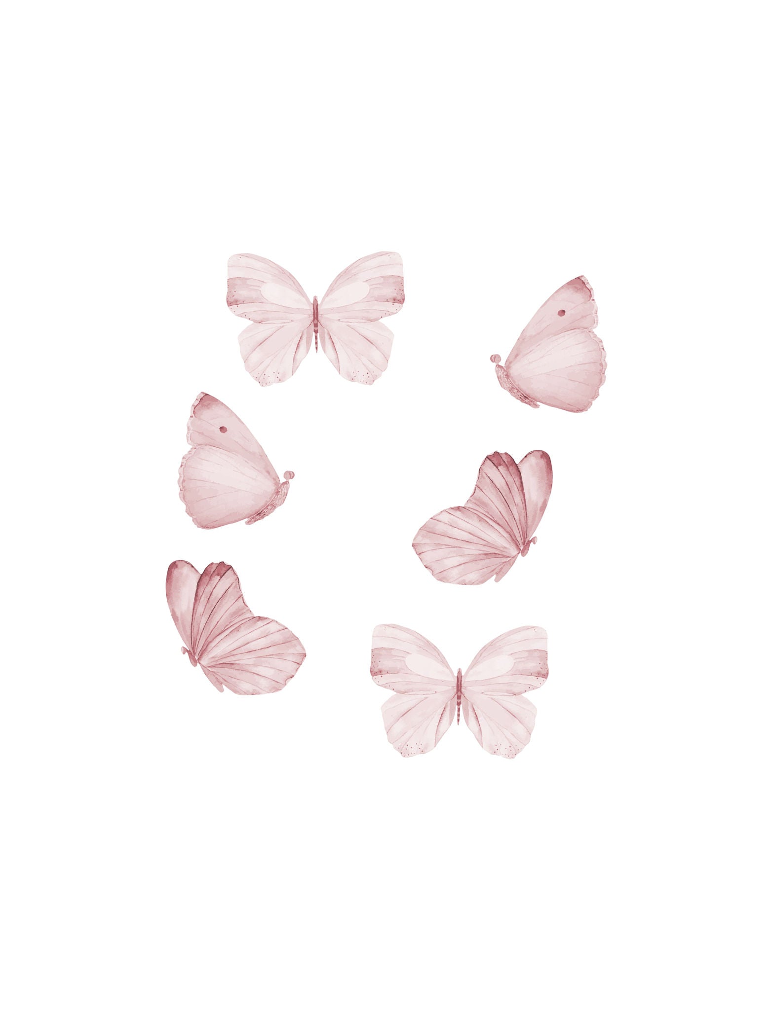 That's Mine - Wallsticker sommerfugle 6 stk. - Rose