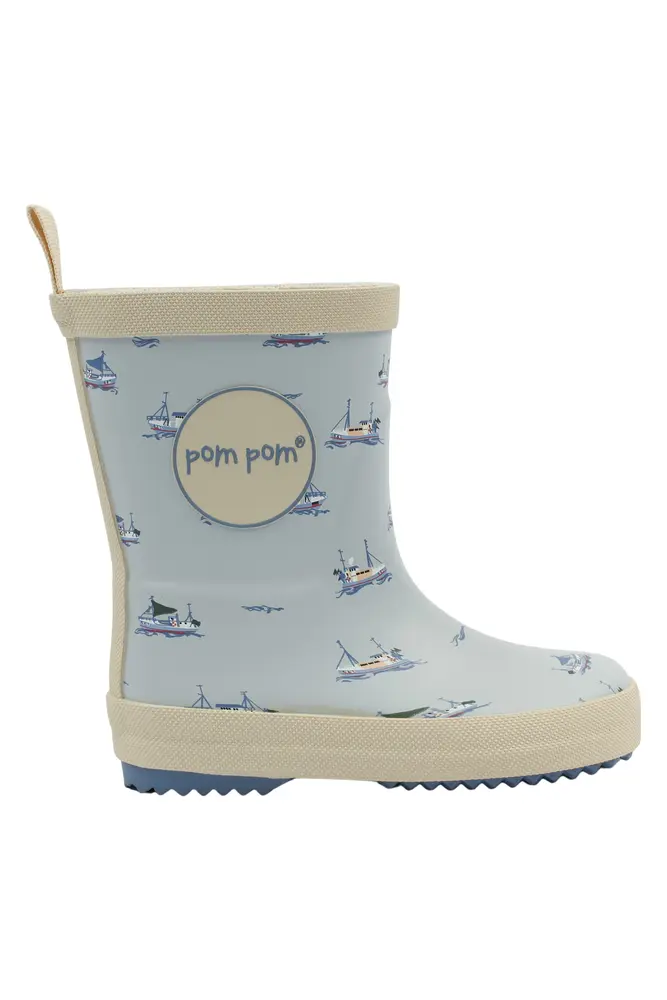 Bliss Gummistøvle m. Print - Pearl Blue Boat AOP - 28