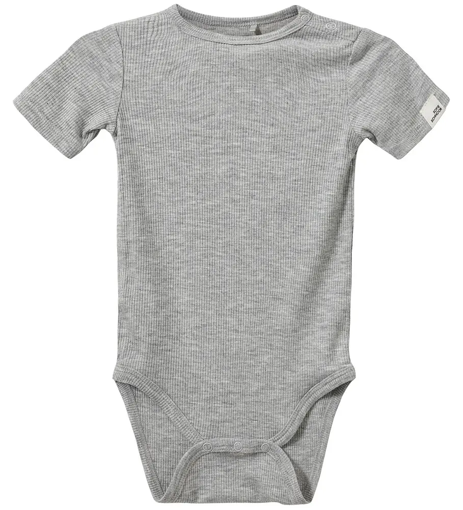 Dicte Kortærmet Body - Grey Melange - 86