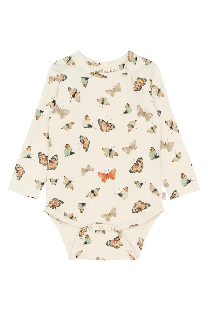 Star Langærmet Body - Eggnog Butterfly - 68