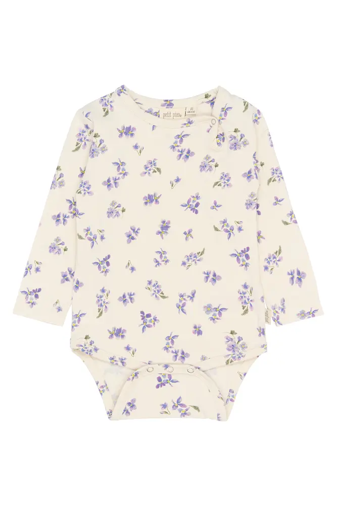 Star Langærmet Body - Eggnog Viola - 92 CM