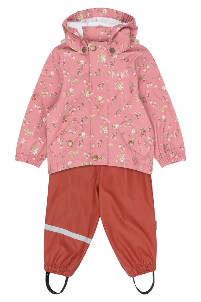 Dai Regnsæt m. Seler - Dusty Rose Strawberry AOP - 104 CM