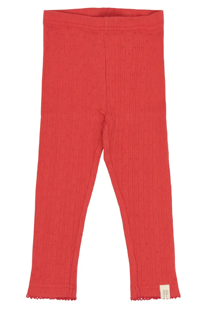 Suze Pointelle Leggings - Molten Lava - 74 CM