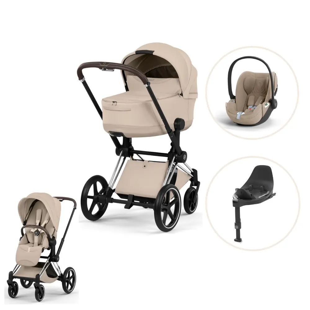 Cybex Priam Style Kombivogn inkl. Cloud T Plus og Base T - Cozy Beige/Chrome Brown