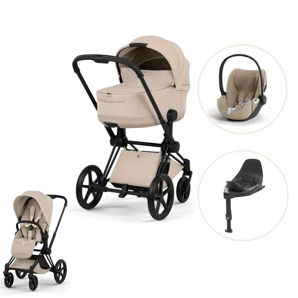 Cybex Priam Style Kombivogn inkl. Cloud T Plus og Base T - Cozy Beige/Matt Black