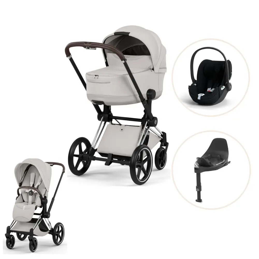Cybex Priam Style Kombivogn inkl. Cloud T Plus og Base T - City Grey/Chrome Brown