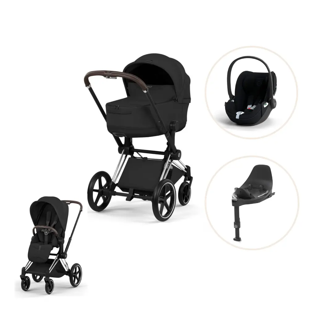 Cybex Priam Style Kombivogn inkl. Cloud T Plus og Base T - Sepia Black/Chrome Brown