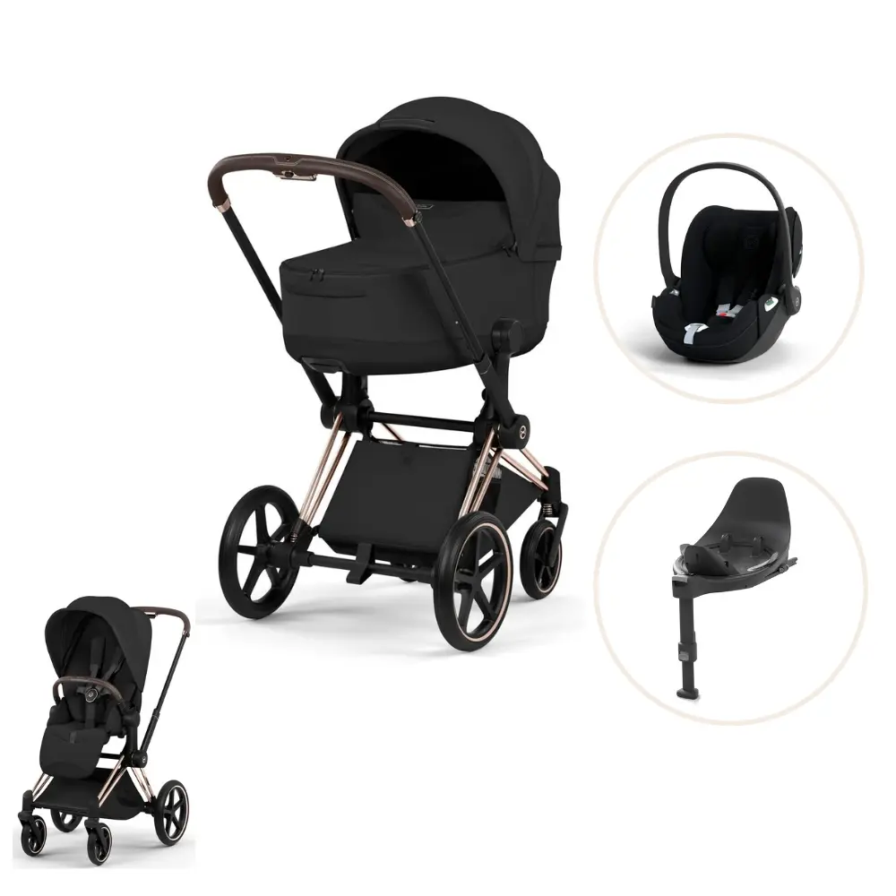 Cybex Priam Style Kombivogn inkl. Cloud T Plus og Base T - Sepia Black/Rosegold