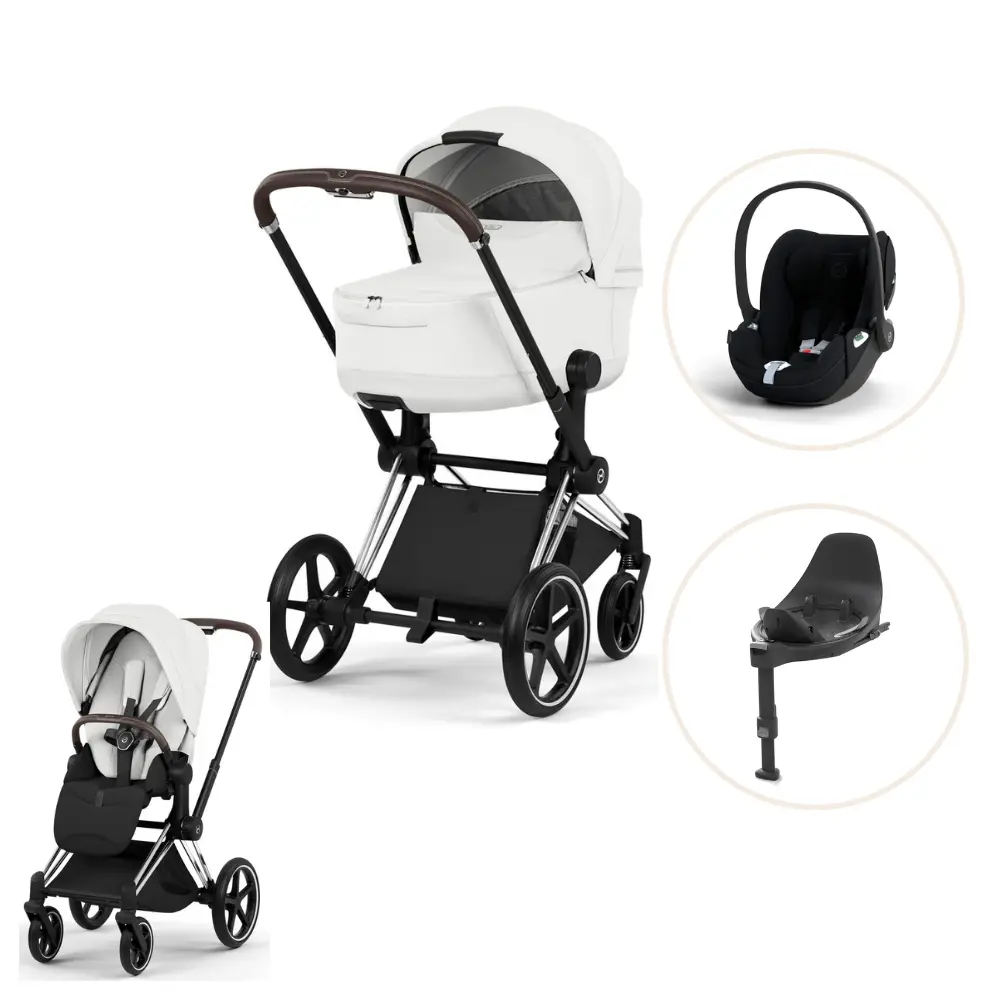 Cybex Priam Style Kombivogn inkl. Cloud T Plus og Base T - Off White/Chrome Brown