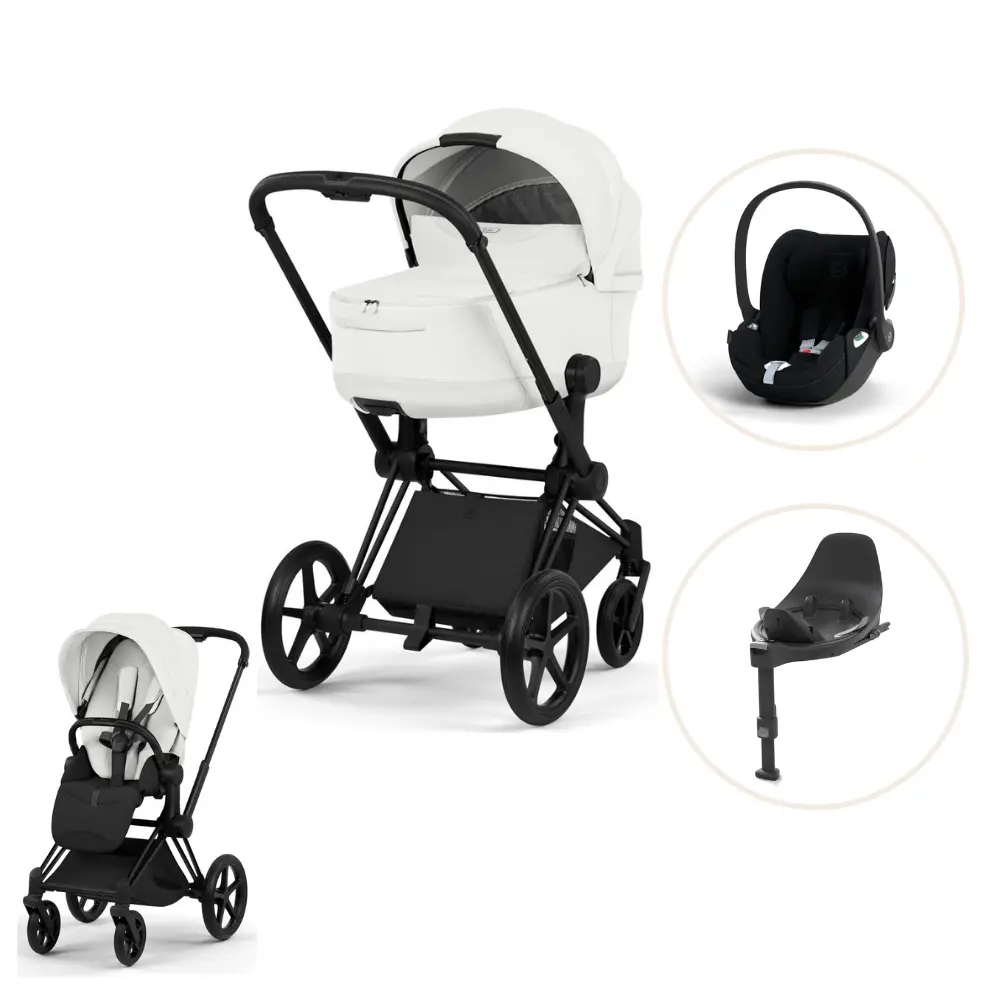 Cybex Priam Style Kombivogn inkl. Cloud T Plus og Base T - Off White/Matt Black