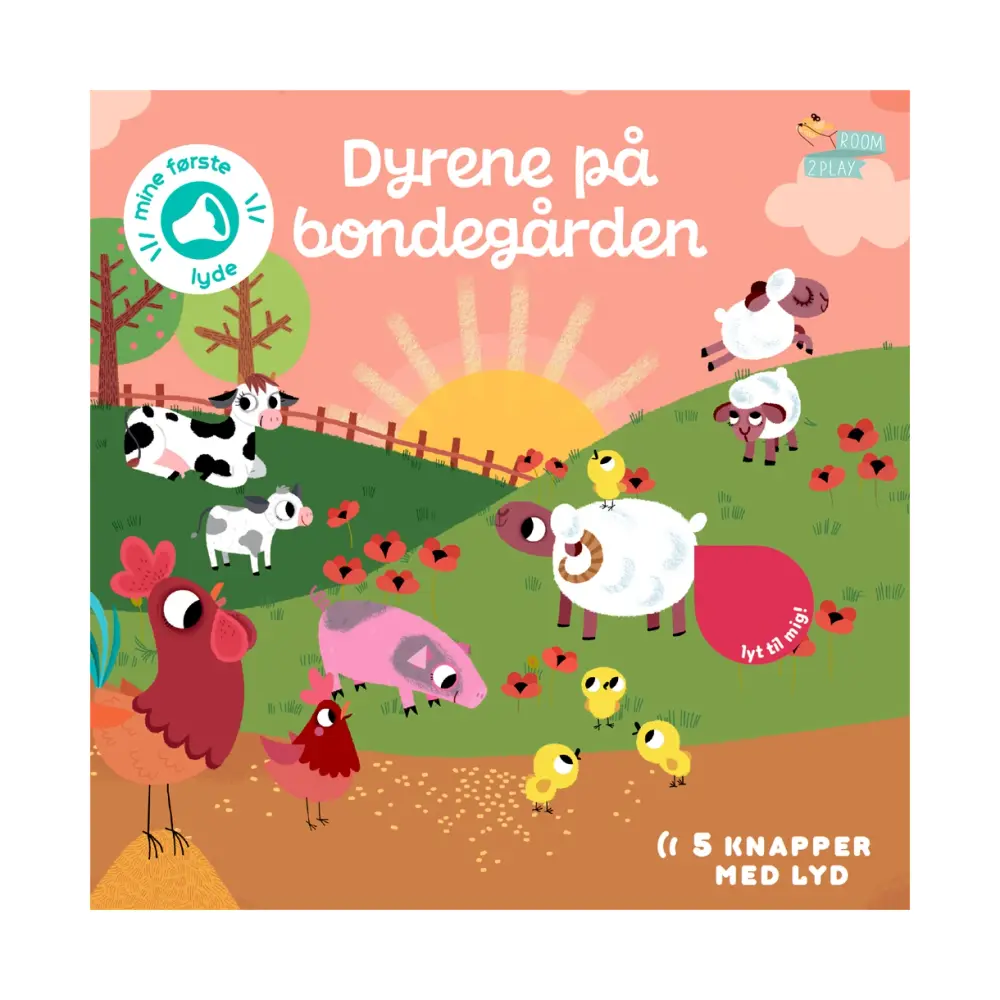 Room2play Pegebog Med Lyd - Dyrene på bondegården