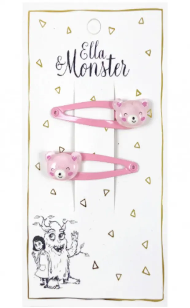 Hårclips Pink Bear