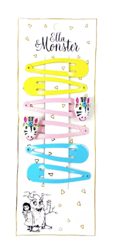 Hårclips Zebra Combi