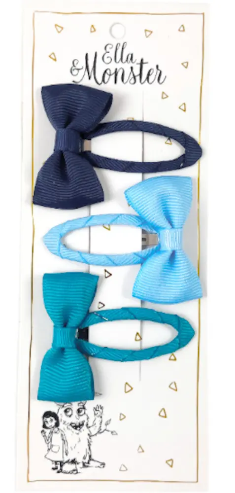 Hårclips Dusty Blue Bow