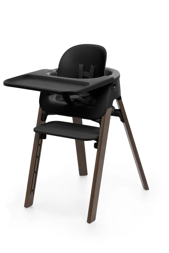Stokke Steps Højstol + Babyset - Sort/Warm Brown