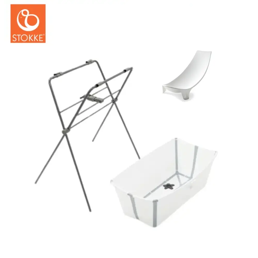 Stokke Flexi Bath hvid inkl. grå stativ