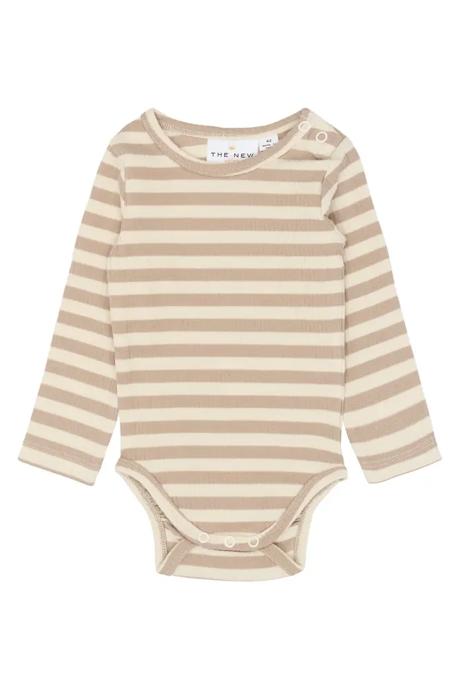 Fro Langærmet Rib Body - Humus Striped - 86