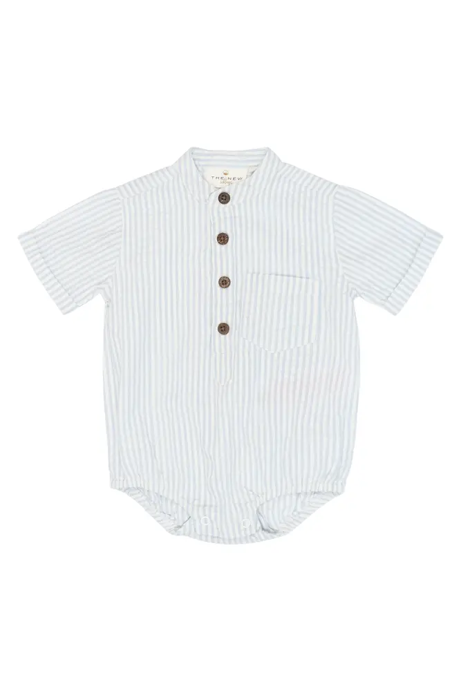 Toby Kortærmet Body - Heather Striped - 68
