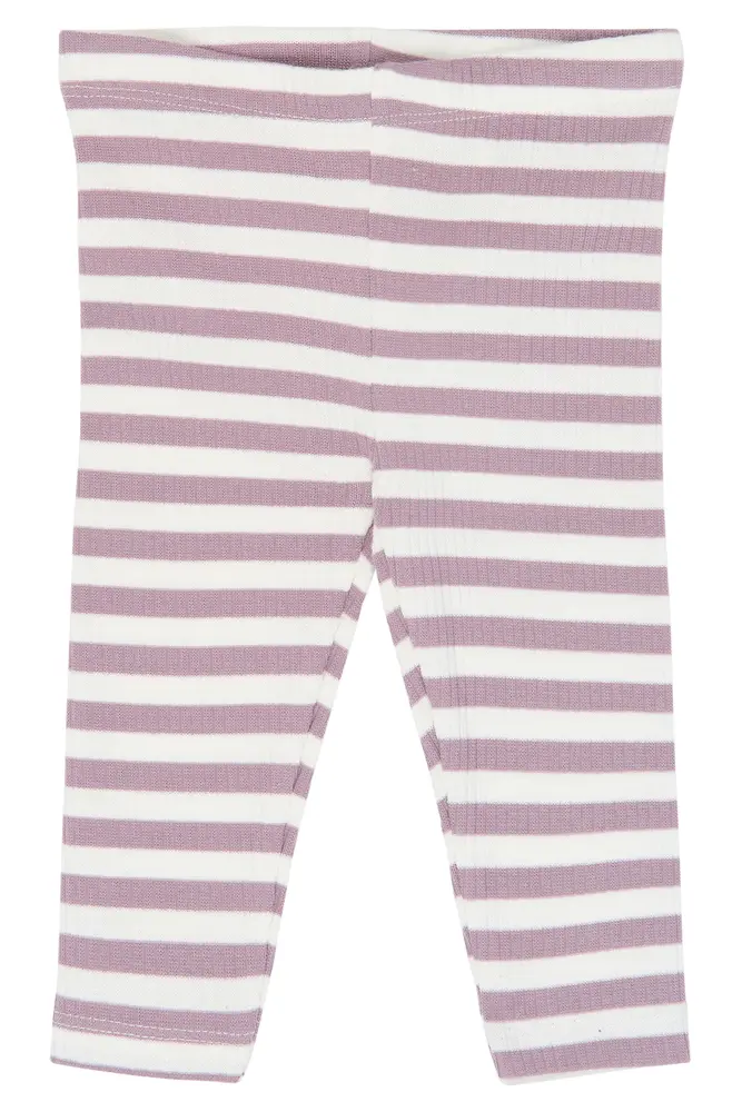 The New Siblings Fro Rib Leggings - Elderberry-Gardenia Striped TN - 56