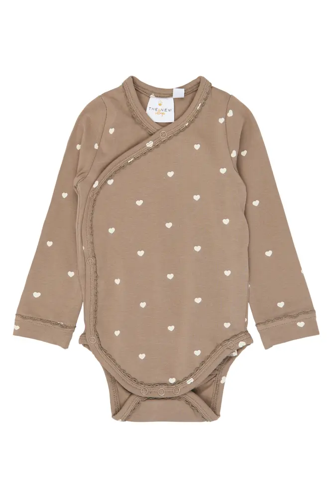 The New Siblings Nova Langærmet Wrap Body - Taupe Gray AOP TN - 68