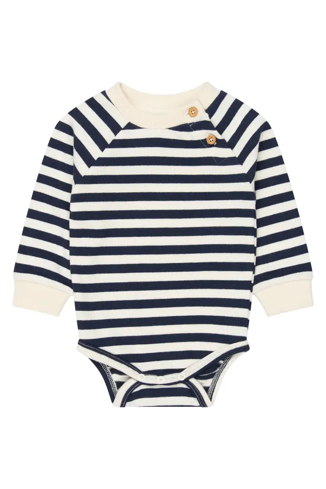 The New Siblings Volker Langærmet Body - Navy Blazer Striped - 62