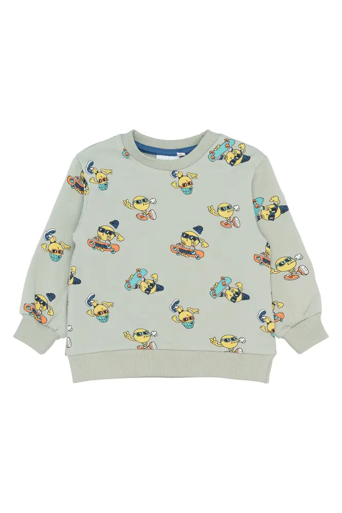 Santiago Sweatshirt - Aqua Gray AOP - 92