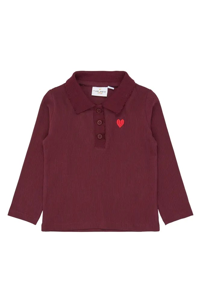 The New Siblings Vernina Rib Polo - Burgundy TN - 92