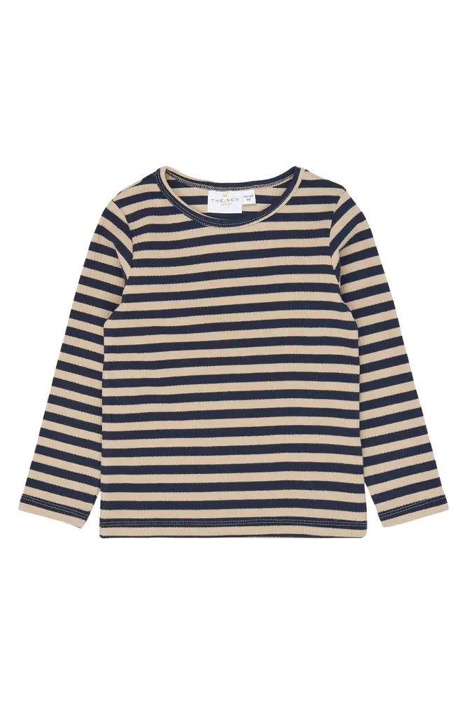The New Siblings Fro Rib Bluse - Navy Blazer Striped - 86