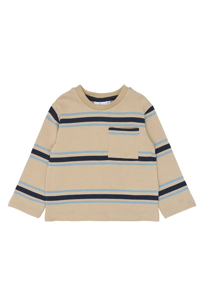 The New Siblings Theodor Trøje - Humus Striped - 86