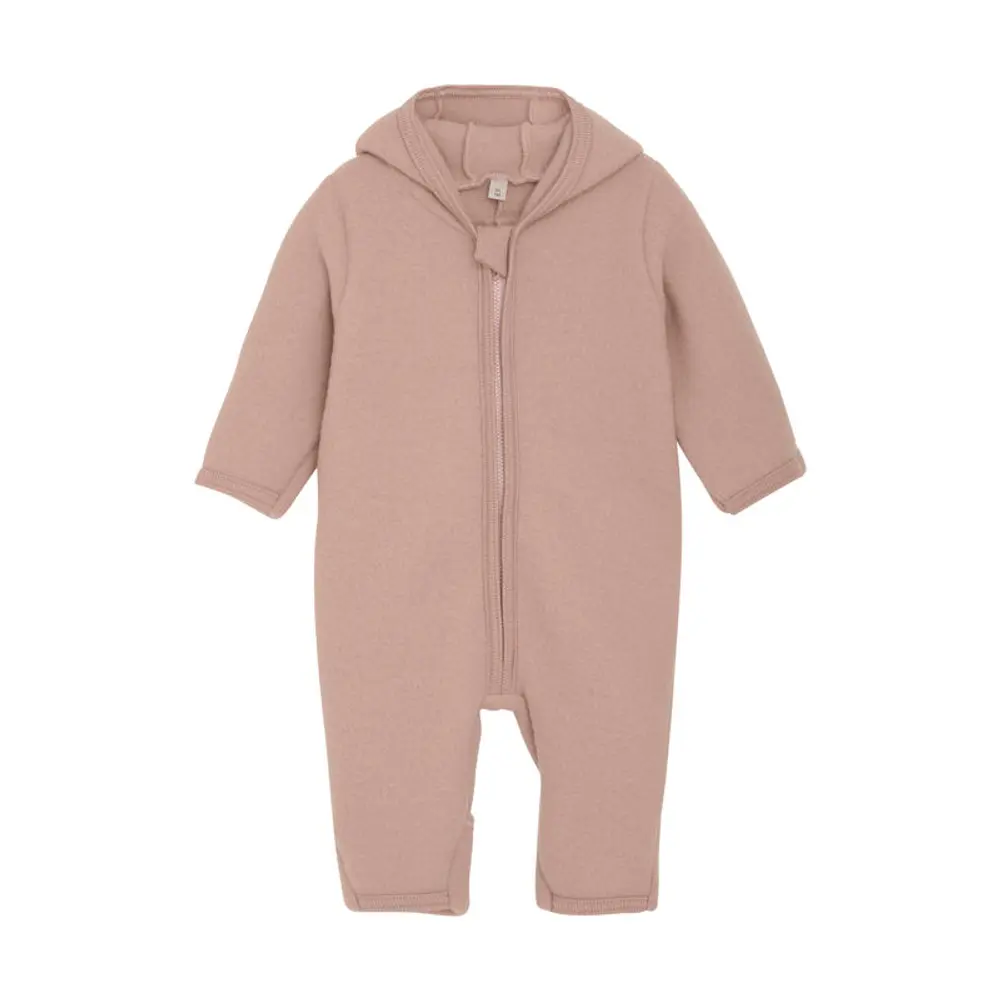 Køredragt m. ører Uld Fleece - Mahogany Rose - 104