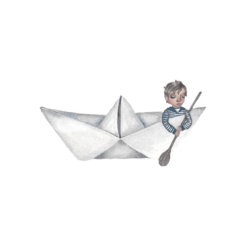 That's Mine - Wallsticker papirsbåd - White