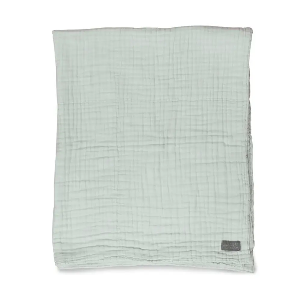Tæppe, muslin, sage grøn