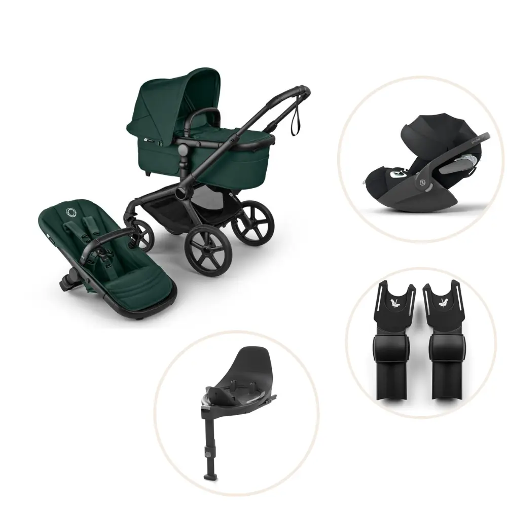 Bugaboo Fox 5 Renew Kombivogn Inkl. Cloud T Plus Autostol, Base Og Adapter - Fern Green/Black