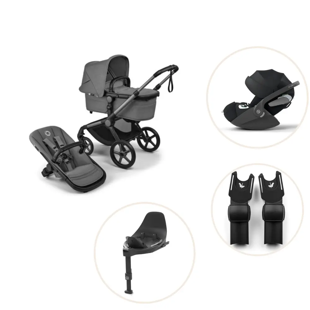 Bugaboo Fox 5 Renew Kombivogn Inkl. Cloud T Plus Autostol, Base Og Adapter - Moon Grey/Graphite