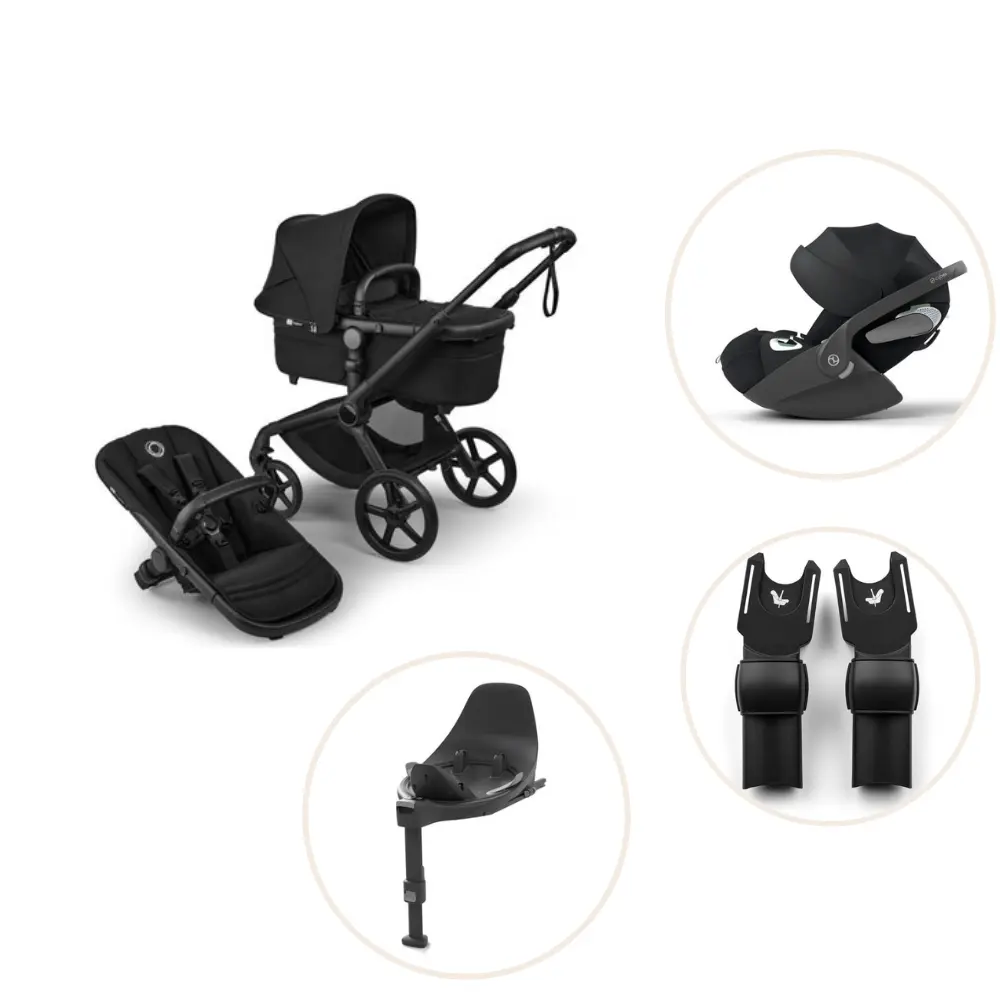 Bugaboo Fox 5 Renew Kombivogn Inkl. Cloud T Plus Autostol, Base Og Adapter - Heritage Black/Black