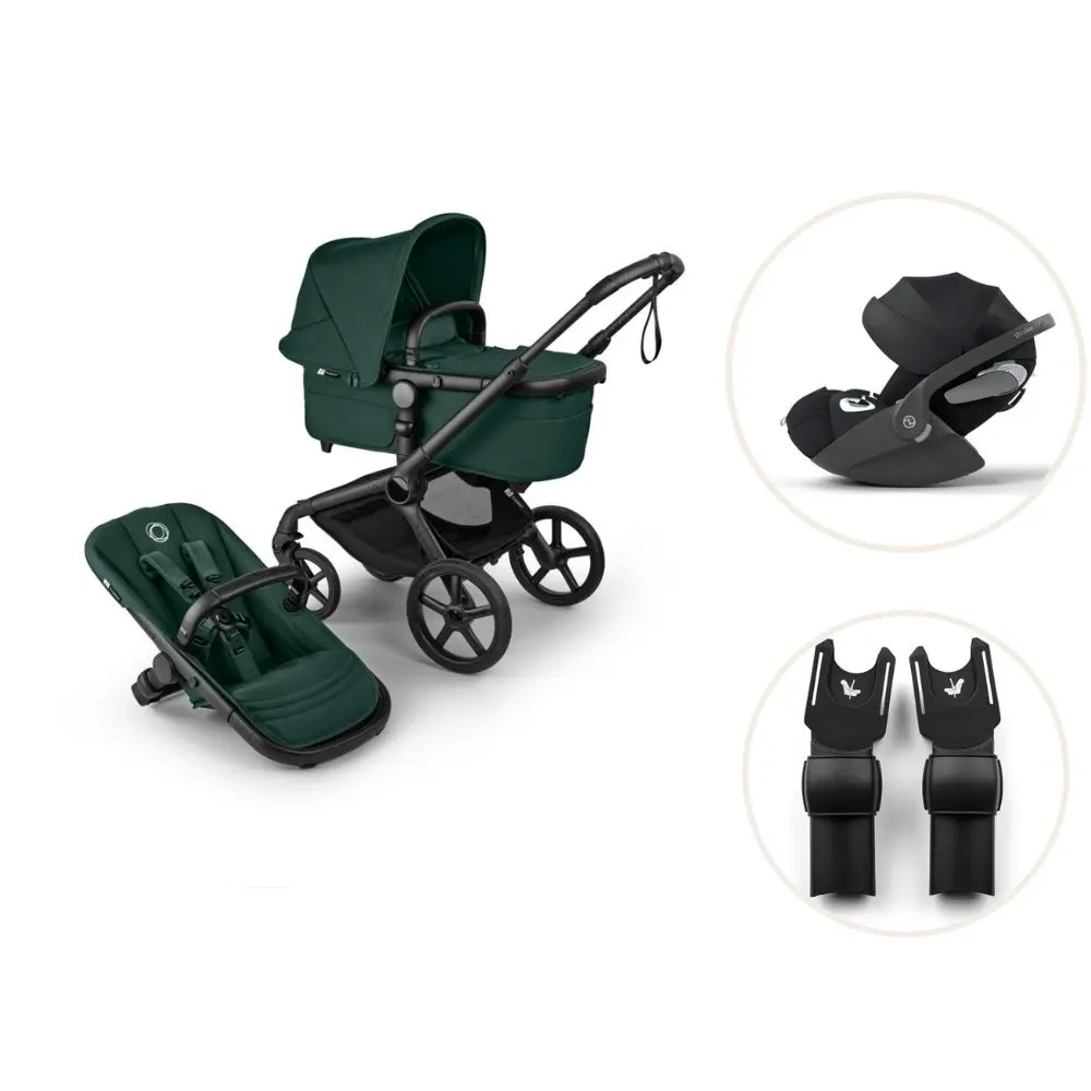 Bugaboo Fox 5 Renew Kombivogn Inkl. Cloud T Autostol Og Adapter - Fern Green/Black